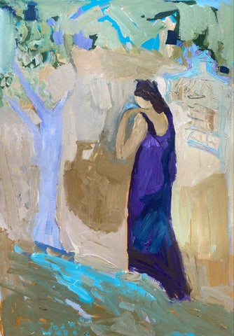 Francesca Owen 'Wearing robes of silk and purple' oil on canvas 62x42cm