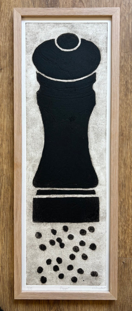 Lizzie Wheeler 'Pepper' linoprint ed 2 of 15 56x17cm (61x22cm framed)