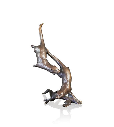 Michael Simpson 'Otters Swimming' limited edition bronze 13.3x8cm