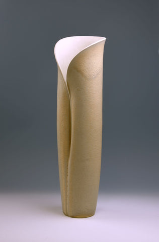 Adrian Bates 'Inward Rutile White' ceramic  H 55XW15xD15cm