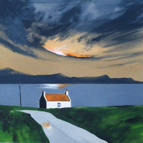 Anthony Barber 'Over the Sea to Skye' acrylic on watercolour paper 31x31cm