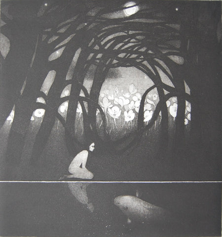 Flora McLachlan 'Full Moon', limited edition etching 27x29cm (unframed and unmounted)