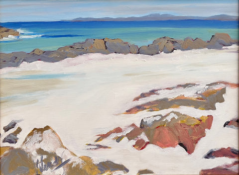 Gail Wendorf 'Sunny Day, North Beach, Iona' oil on board  30.5x40.5cm (12x16ins)