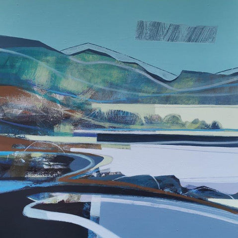 Lynn McGregor 'Argyll Shores' acrylic on board 61x61cm