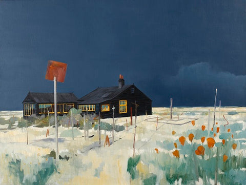 Michael Bennallack Hart 'Jarman's Prospect Cottage, Dungeness' acrylic on canvas 71x94cm