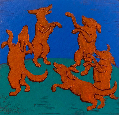 Mychael Barratt 'Matisse's Dogs' limited edition print 22x22cm (unframed)