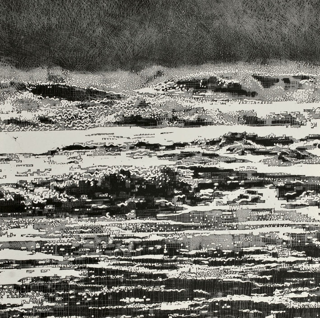 Monochrome image of storm waves by Trevor Price at Iona House Gallery