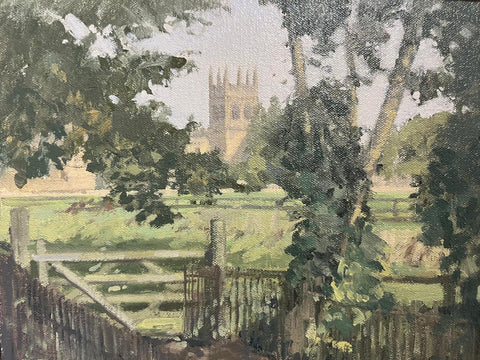 Christopher Miers RBA 'Merton College, Oxford' oil 20x25cm