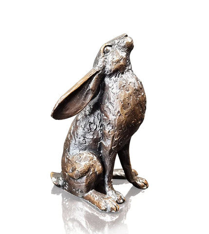 Michael Simpson ‘Small Hare Moon Gazing’ bronze 5.5x6x3cm