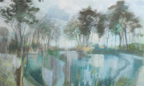 Fiona Millais 'As I walked out one Summer morning' acrylic on panel 92x102cm