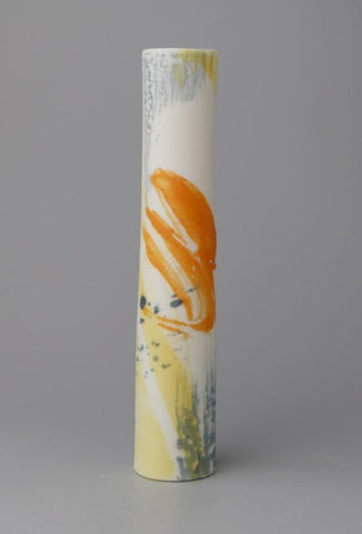 Ali Tomlin 'Lofoten Orange Stem Vase’ (AT48) ceramic H14xD3cm