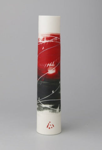 Ali Tomlin 'Red and Black Stem Vase’ (AT51) ceramic H14xD3cm
