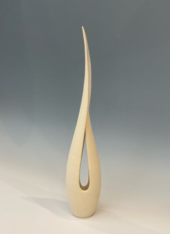 Adrian Bates 'Flame' (white) ceramic H44cm