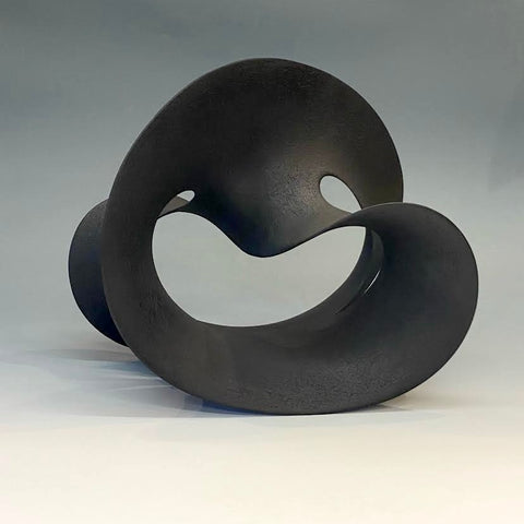 Adrian Bates 'Möbius 95' (black) ceramic H32cm