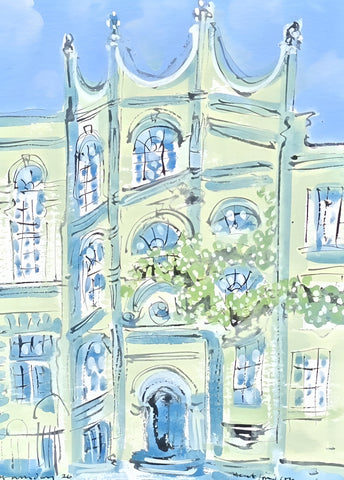 Alan Halliday 'Hertford College, Oxford' gouache 38x28cm