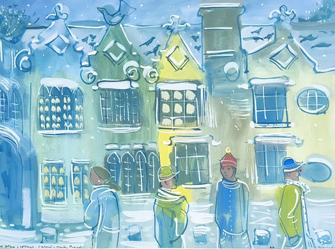 Alan Halliday 'St John's College, Oxford, North Quad' gouache 56x76cm