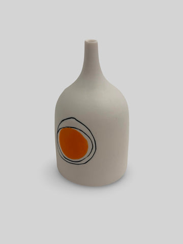 Ali Tomlin 'Bud Vase - Orange Dot' ceramic (AT56) H10.5xD6cm
