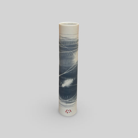 Ali Tomlin ‘Two Blues Single Stem Vase’ (AT22) ceramic H14xD3cm