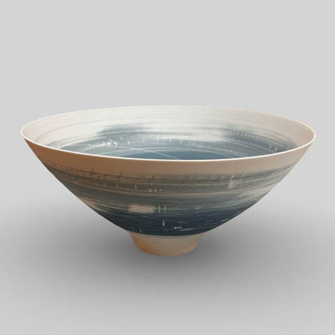 Ali Tomlin ‘Two Teal Bowl’ (AT30) ceramic H12xD26cm