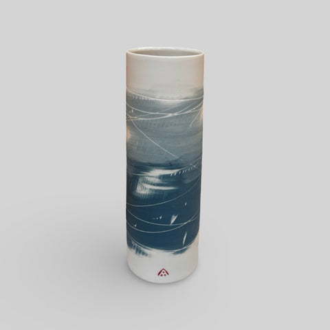 Ali Tomlin ‘Two Teal Cylinder Vase’ (AT29) ceramic H21