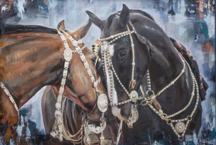 Alice Gipps 'Areco Festival IV' photography with acrylic on canvas board 35.5x60cm