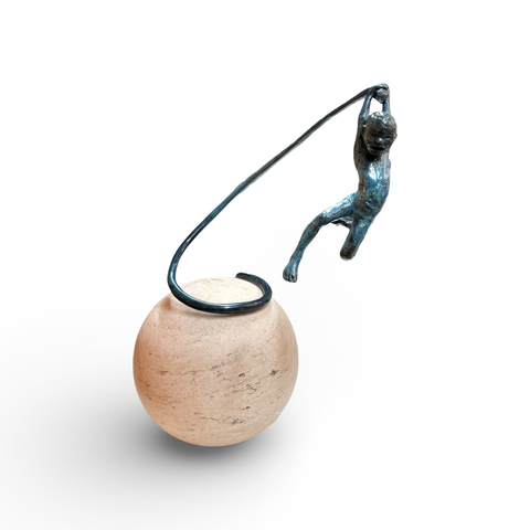 Alison Bell 'Marauder' bronze on ancaster weatherbed H18xW27xD25cm