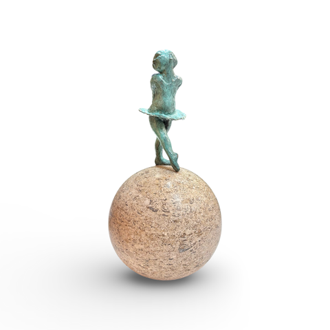 Alison Bell 'Turnout' bronze on ancaster weatherbed H29xW15xD15cm