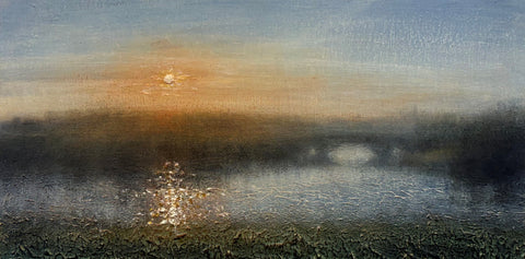 Alison Groom 'Blenheim Sparkles' oil over textured acrylic on canvas 60.5x34.5cm