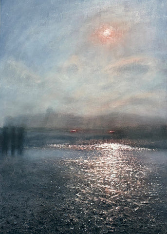 Alison Groom 'Late Evening at Waterloo' oil over textured acrylic medium on board 68x94cm