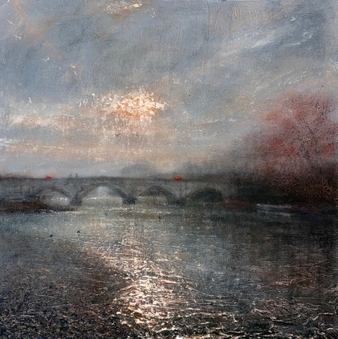 Alison Groom 'Richmond Cloudburst' oil over acrylic on board 76x76cm