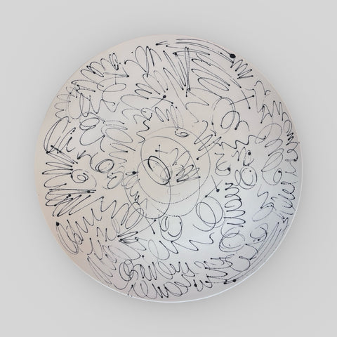Ali Tomlin ‘Large Wide Platter (Scribbles)’ AT18 porcelain H6xD38cm