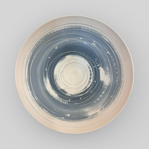 Ali Tomlin 'Rounded Bowl (Two Blues)' AT17 porcelain H12xD27cm