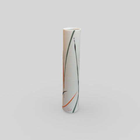 Ali Tomlin ‘Single Stem Vase (Orange Green Splash)’ AT6 porcelain H14xD3cm