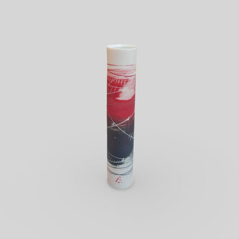Ali Tomlin ‘Single Stem Vase (Red & Black)’ AT7 porcelain H14xD3cm