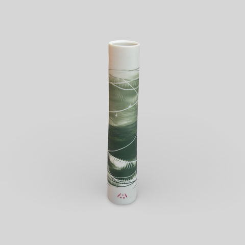 Ali Tomlin ‘Single Stem Vase (Two Greens)’ AT1 porcelain H14xD3cm