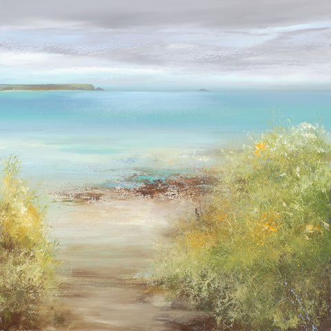 Amanda Hoskin 'Summer Path Down to the Beach, Daymer Bay' oil on canvas 80x80cm