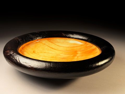 Angus Clyne 'Spalted Sycamore Bowl Burnt Rim No 19' (51x13cm) 20x5ins £480