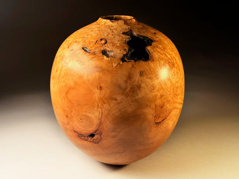 Angus Clyne 'Spalted Sycamore Burr Vase No 45' 41x35.5cm (16x14ins)