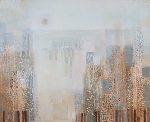 Anne Skinner RSW 'Autumn Landscape' acrylic on board 77x92cm (92x108cm framed)