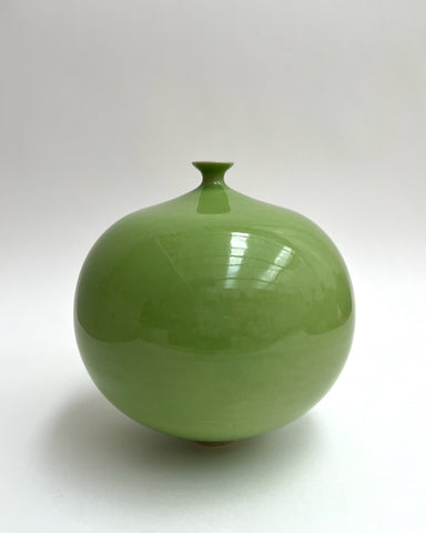 Anne Zieler 'Granny II' white stoneware with wood ash glaze 17.5x16cm