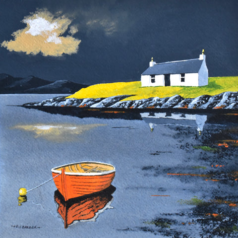 Anthony Barber 'After the Rain, Lewis' watercolour 25x25cm