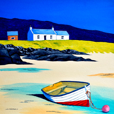 Anthony Barber 'Beached, Luskentyre, Harris' watercolour 36x36cm