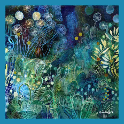 Este MacLeod 'Aquatic' silk scarf