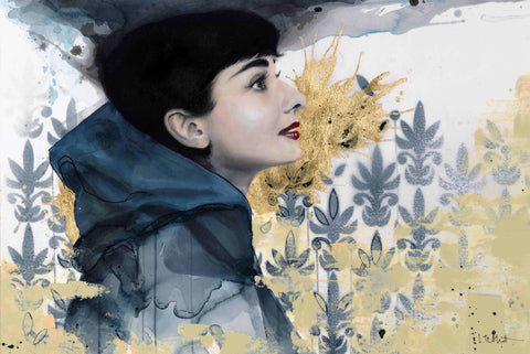 Louisa Tebbutt 'Audrey' mixed media 51x74cm (framed)