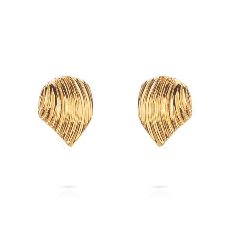 Augustine Jewels 'Gold shell stud earrings' silver with gold vermeil