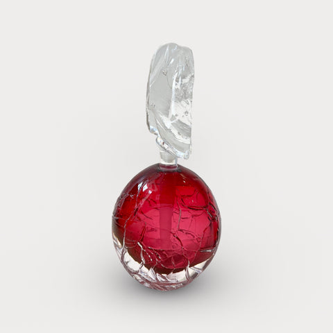 Bob Crooks ‘Glacier Scent Bottle’ (ruby) glass H20cm