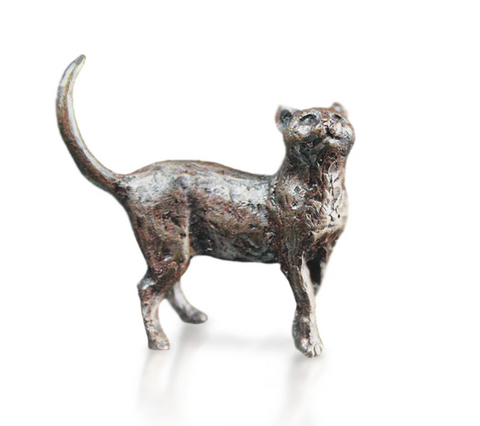 Butler & Peach 'Cat Standing' bronze H3.5xW4xD2cm