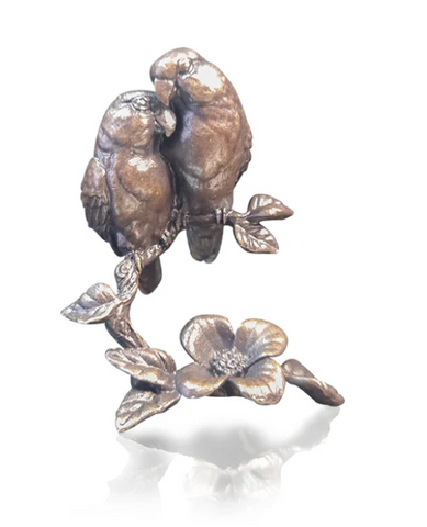Butler & Peach 'Lovebirds' bronze H4W3xD2.5cm
