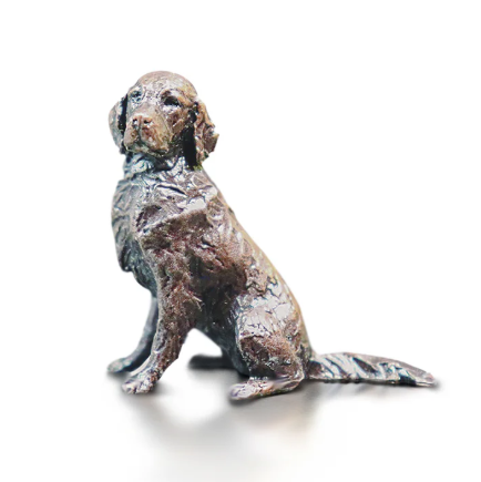Butler & Peach 'Retriever Sitting' bronze H3.5xW3.5xD1.5cm