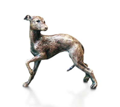 Butler & Peach 'Whippet' bronze H3xW3xD1.5cm